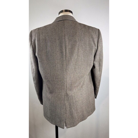 VINTAGE Burberrys Blazer Gray Muses Atlanta Tweed Sport Coat Suit Jacket USA 44L - Picture 7 of 14